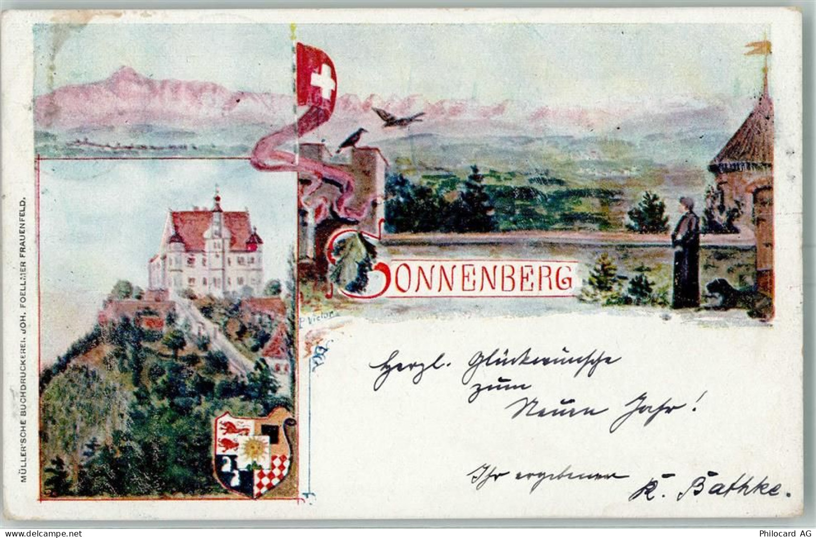 9507 Stettfurt Künstlerkarte Schloss Sonnenberg sign P. Vielse - 13160731