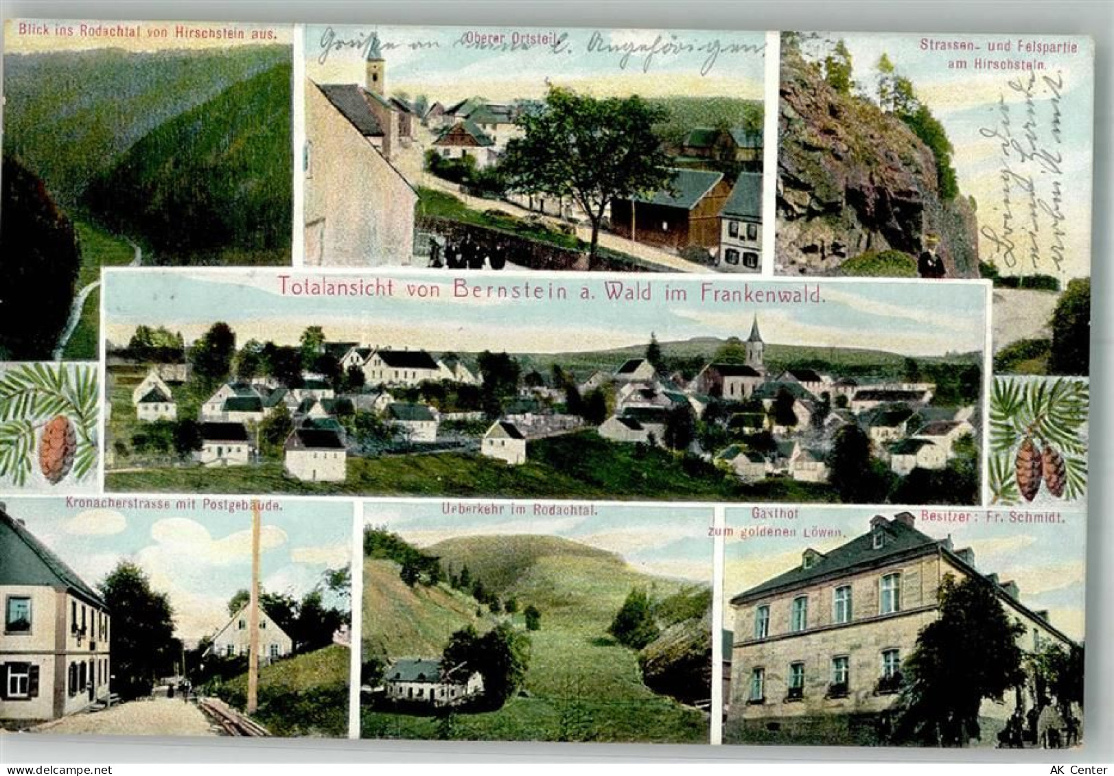 95131 W8678 Bernstein a Wald 1911 - Oberer Ortsteil Hirschstein-Felsen K... - 13577121