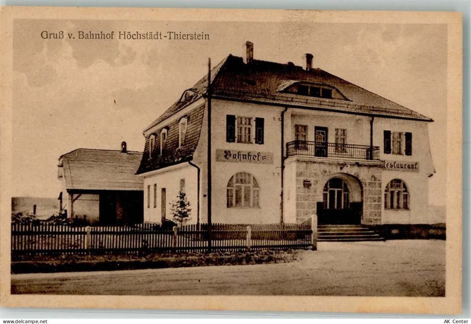 95186 W8671 Höchstädt , Oberfr Foto AK Bahnhofs-Gasthaus Höchstädt-Thier... - 13656453