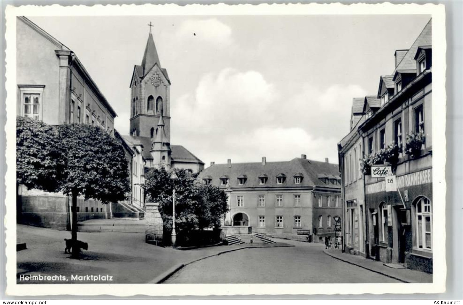 95233 W8662 Helmbrechts , Oberfr Foto AK Marktplatz Cafe Kirche - 51700614