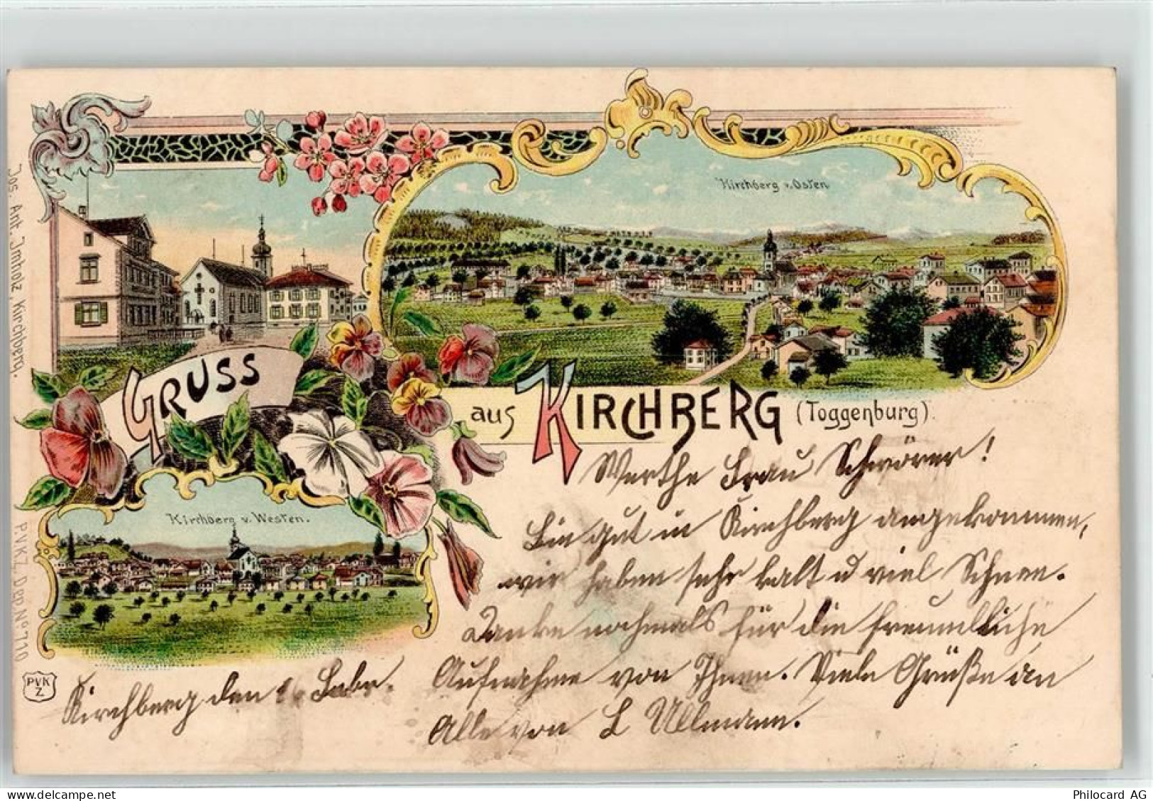 9533 Kirchberg SG 1901 Lithographie - 52098198