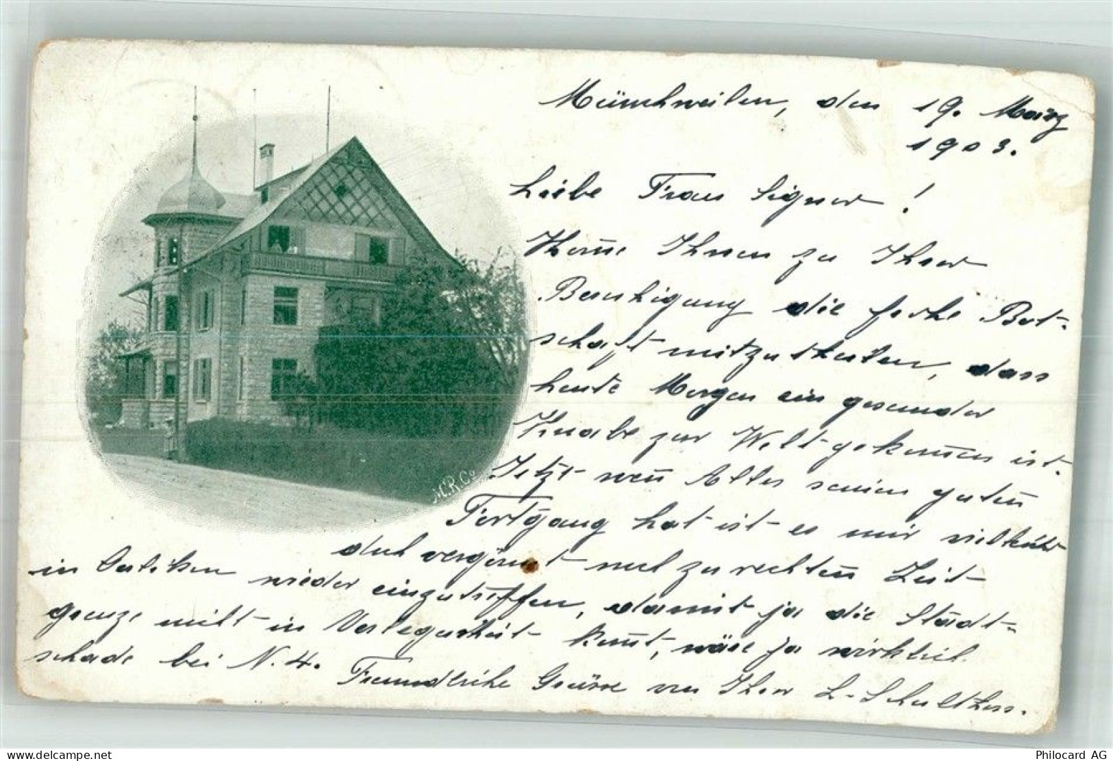 9542 Münchwilen TG 1903 Gebrauchsspuren Ort handschriftlich - 13589153