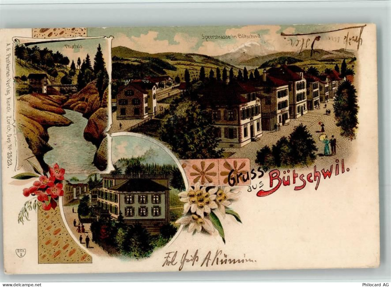 9606 Bütschwil 1902 BOAKC Speerstrasse Lithographie - 13700229