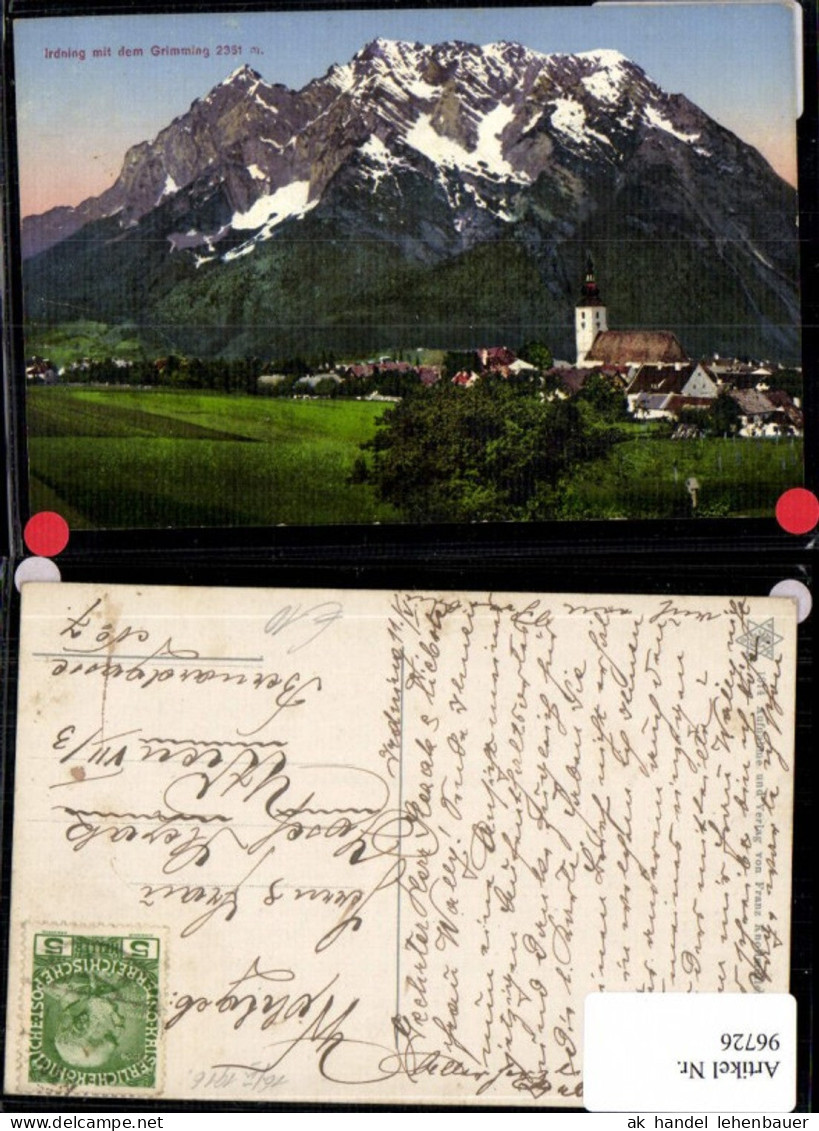 96726,Irdning mit dem Grinning 1916 Photochromie Ortsansicht