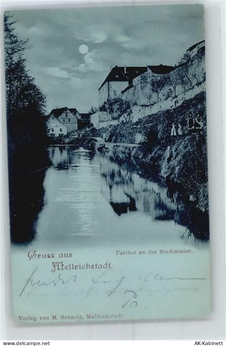 97638 W8744 Mellrichstadt - Stadtmauer , Mondschein - 51291322
