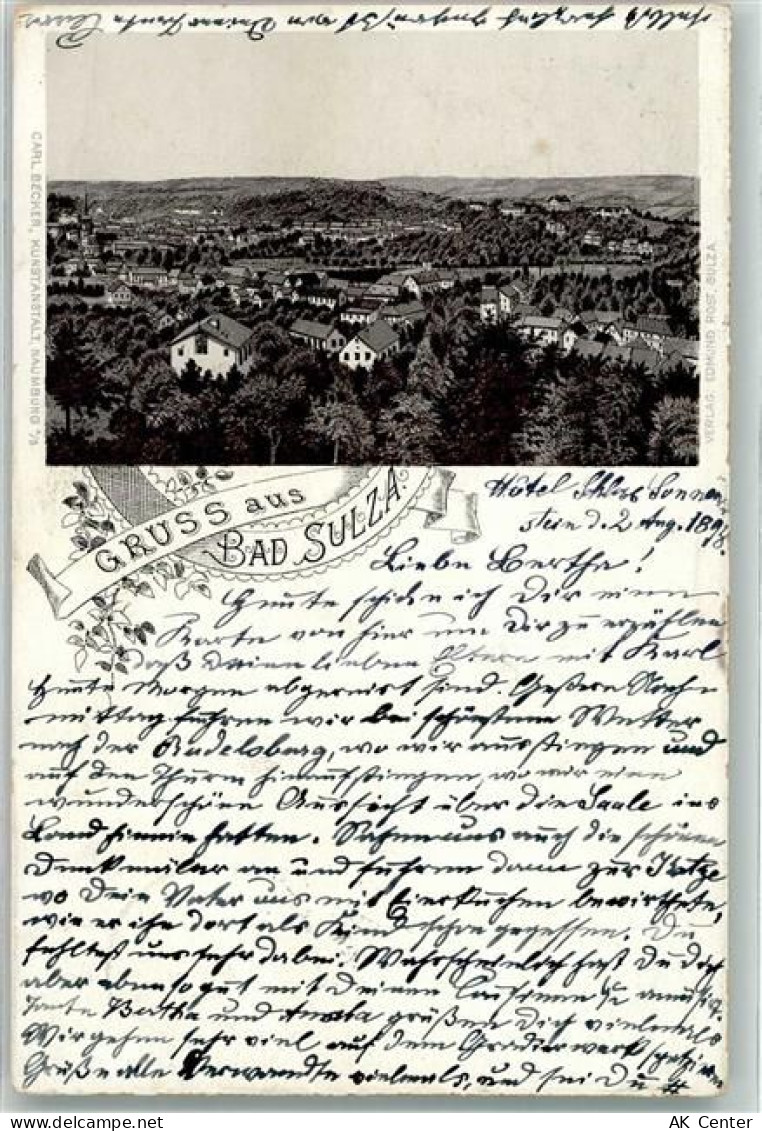 99518 O5322 Bad Sulza 1898 Lithographie Vorläufer Bad Sulza Bahnpost Ber... - 13630336
