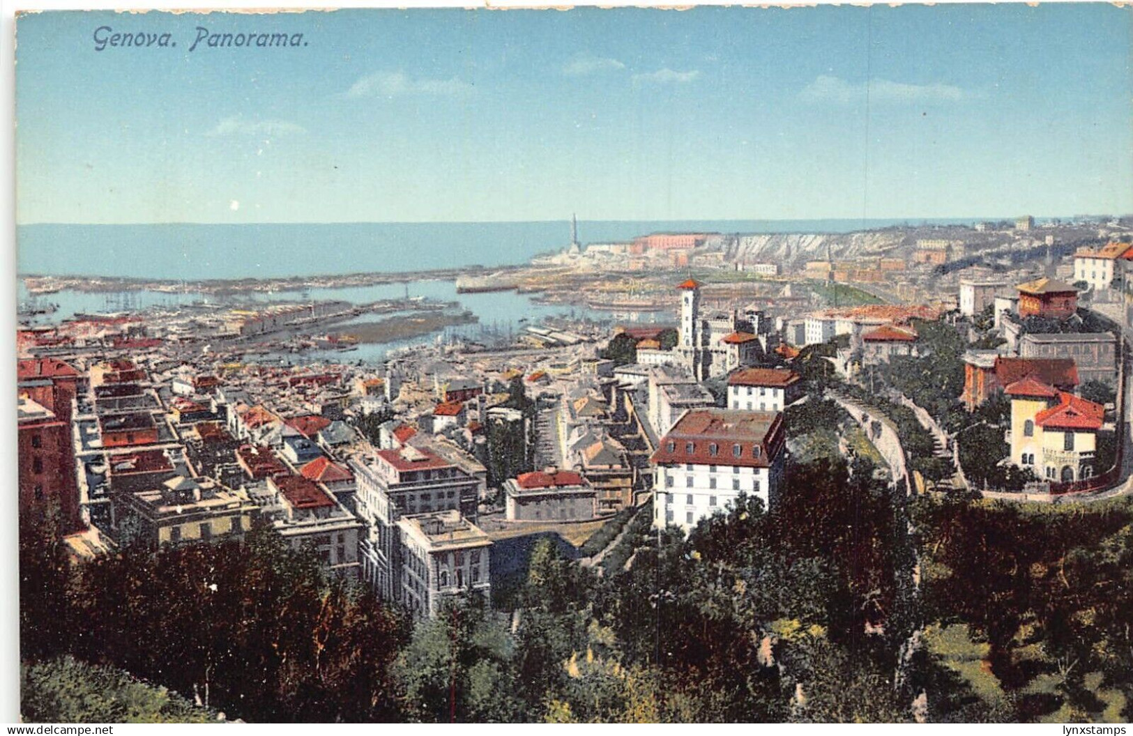 A016 Italy Genova Genoa Panoramic View vintage postcard