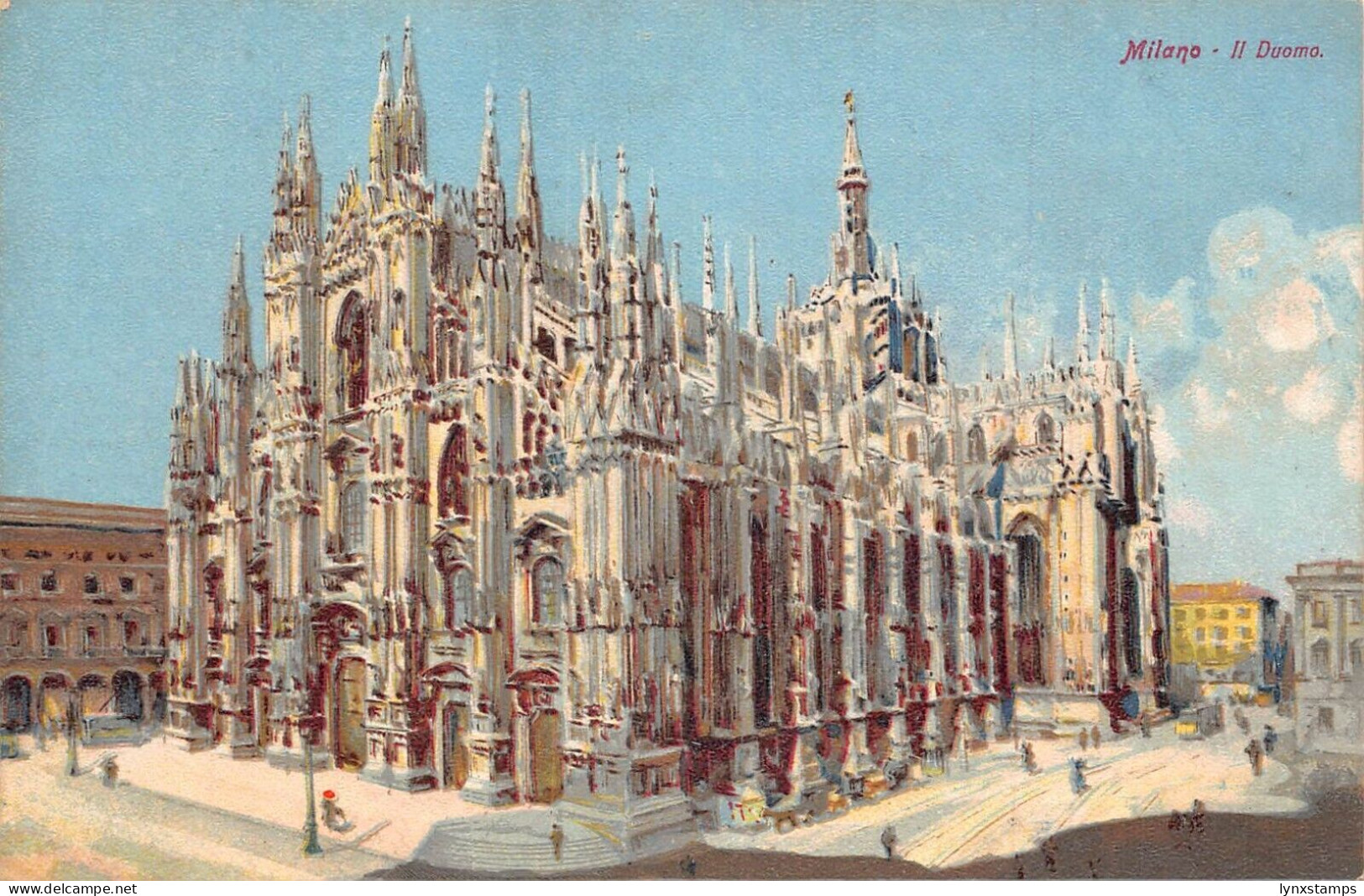 A017 Italy Milano Milan Cathedral painting vintage postcard