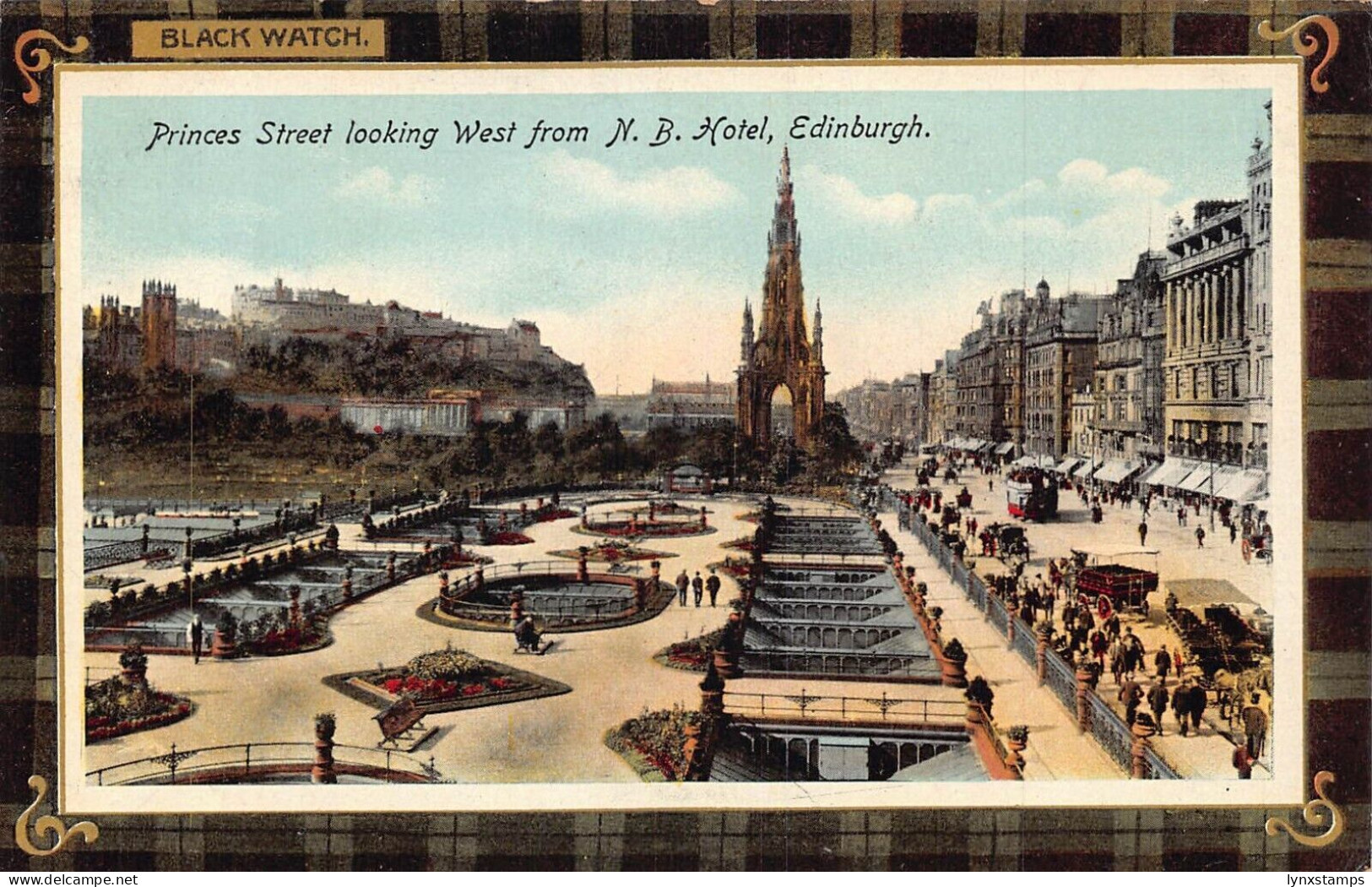 A031 Scotland Edinburgh Princess street Edinburgh tartan Black watch postcard