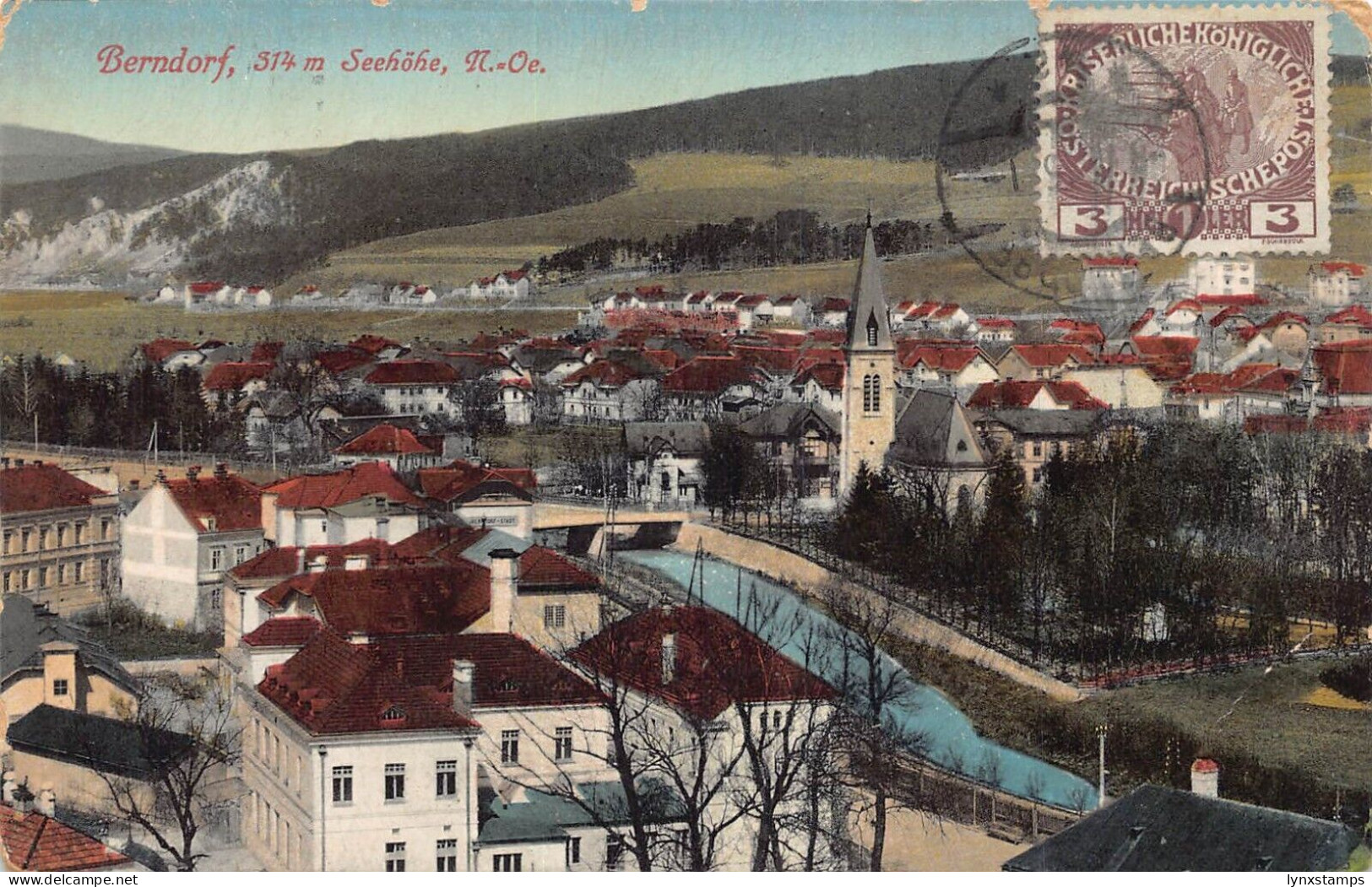 A065 Austria 1915 Berndorf Seehoehe panorama vintage postcard