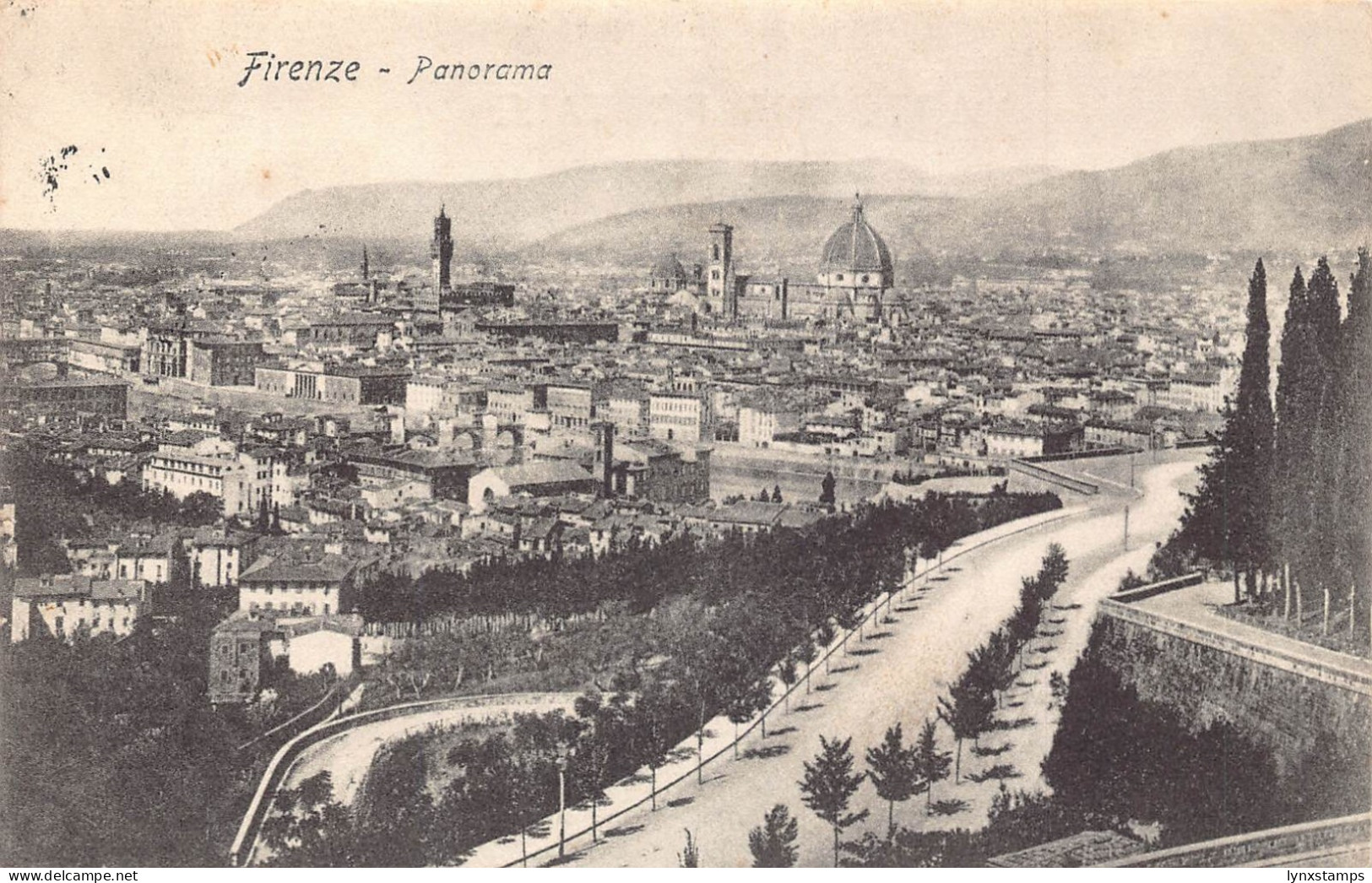 A205 Italy 1908 Firenze Florence Panorama vintage postcard