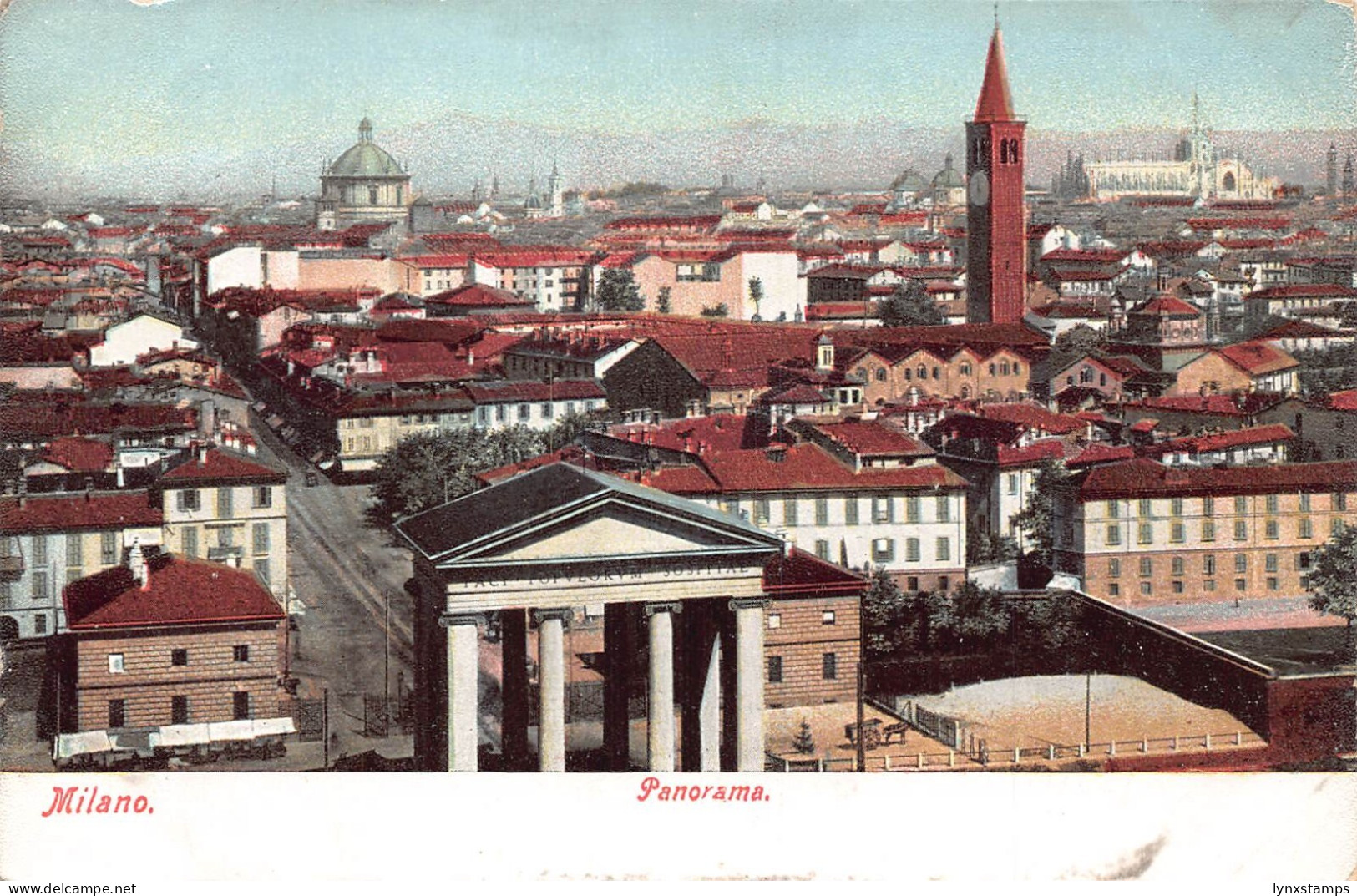 A228 Italy Milano Milan Panorama vintage postcard