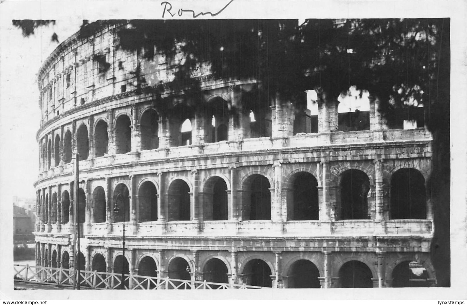 A229 Italy 1931 Rome Roma Colosseum Detail vintage postcard