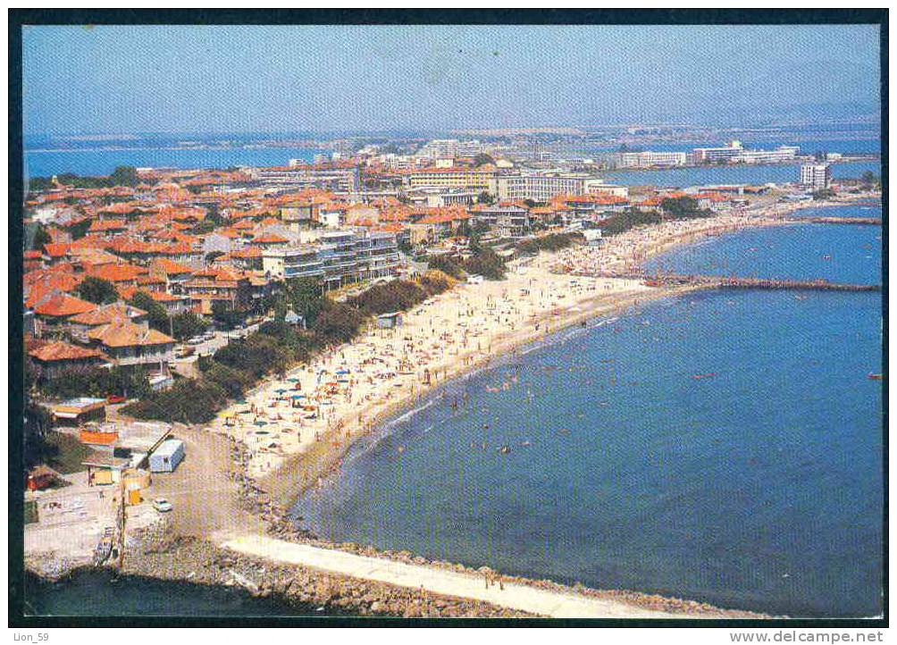 A2928 / Anhialo Pomorie  - GENERAL VIEW OF THE CITY shooting AIR  - Bulgaria Bulgarie 1989 Publ. "Septemvri" #
