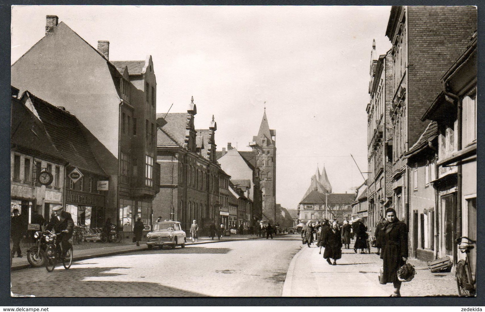 A3436 - alte Foto Ansichtskarte - Delitzsch - Eilenburger Straße Auto Kennzeichen - gel 1965
