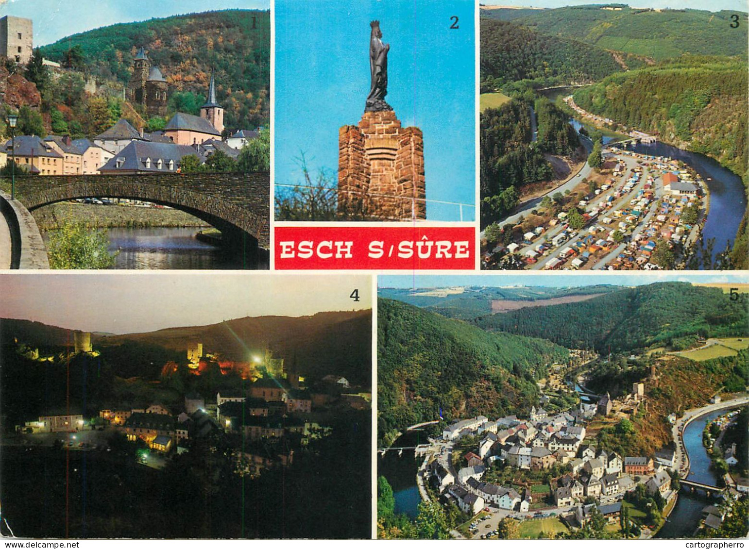 A4405 Luxembourg Esch-Sauer Statue of the Virgin Mary, Medieval Castle, Sur Rier