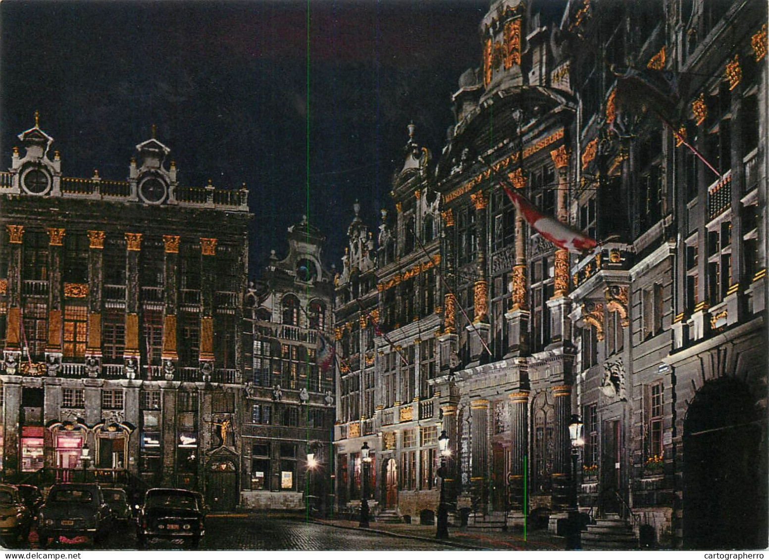A5177 Belgium Bruxelles Grand'Place vue partielle de nuit