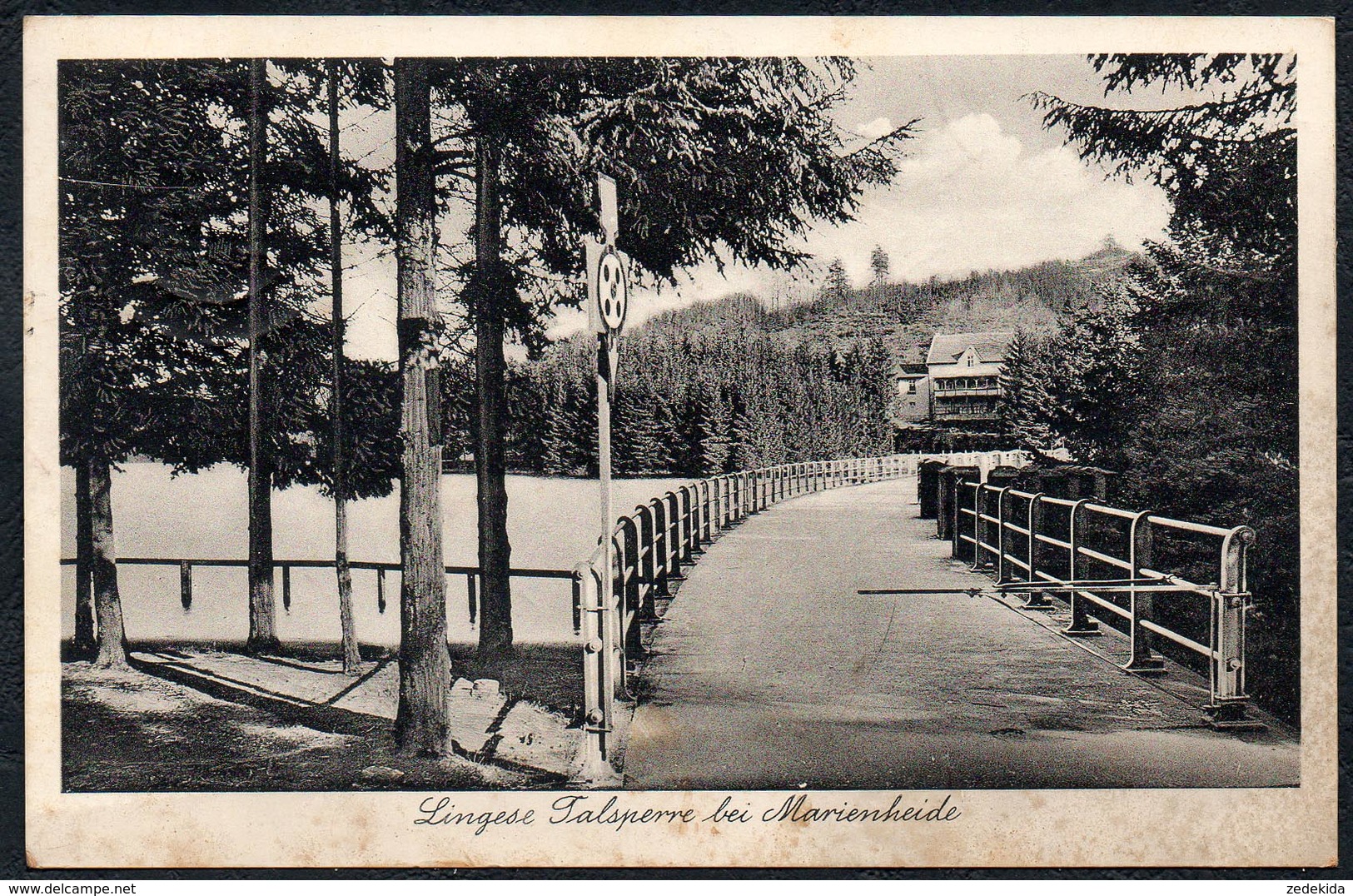 A5374 - alte Ansichtskarte - Hotel Trommershausen Marienheide - Talsperre Lingese - Carl Beckmann