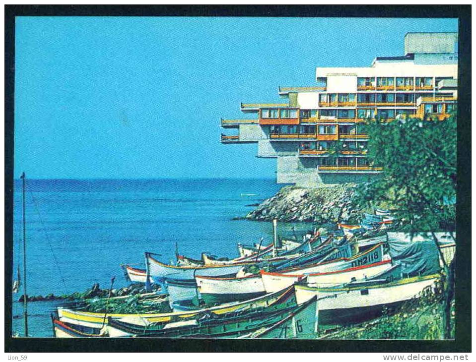 A5377 / Anhialo Pomorie  - HOTEL " POMORIE "  BOAT - Bulgaria Bulgarie Bulgarien 1988 Publ. "Septemvri" #