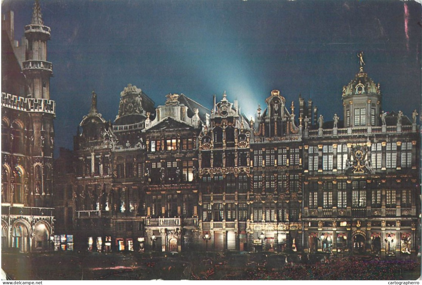 A5572 Belgium Bruxelles Grote Markt bei Nacht