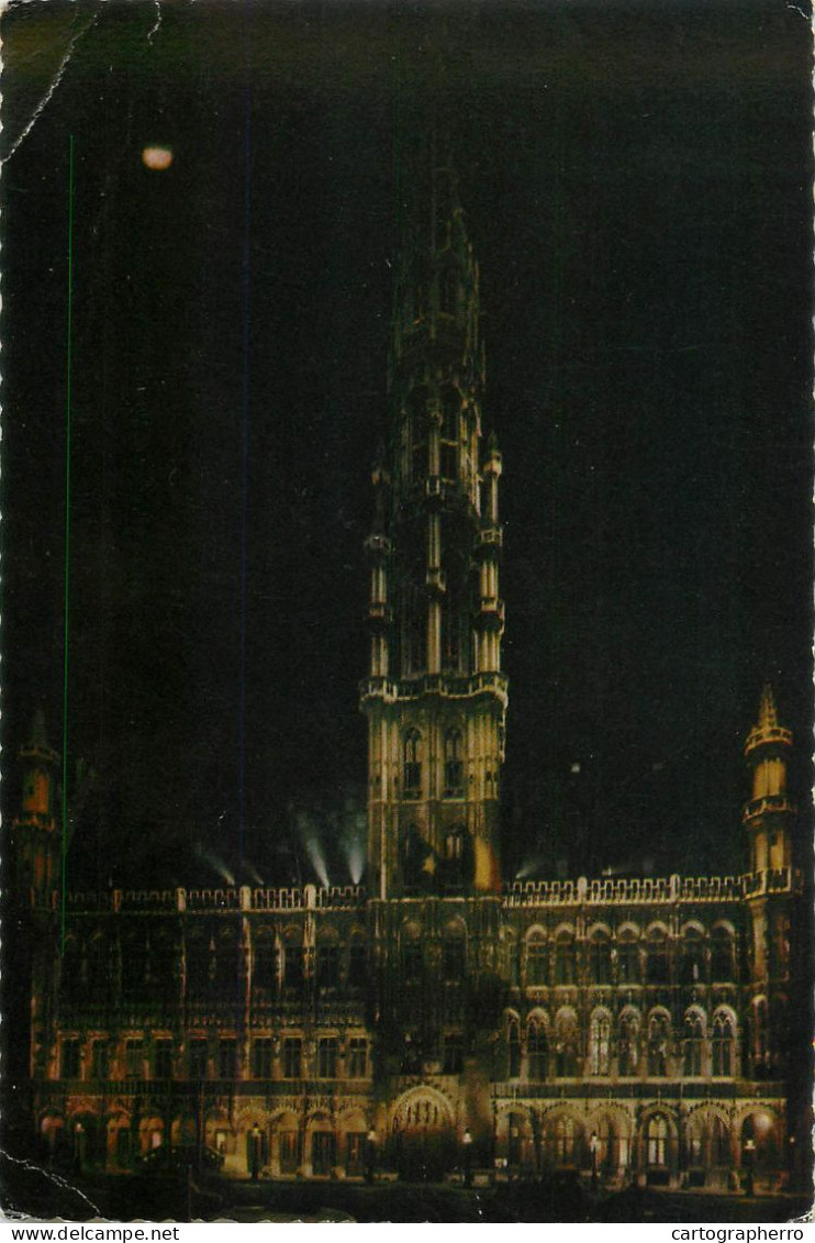 A5741 Belgium Bruxelles Stadhuis bei Nacht