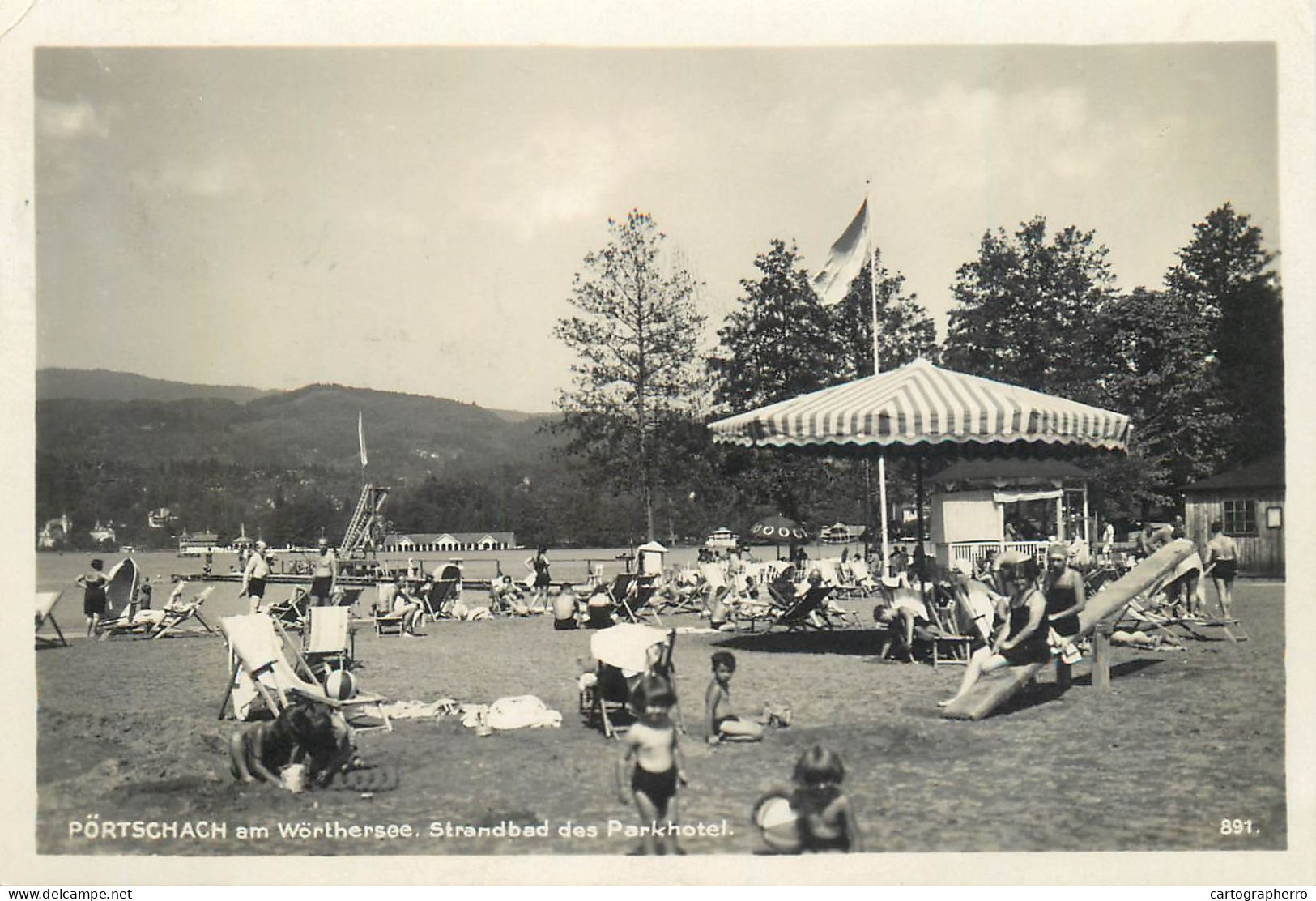 A5807 Pörtschach am Wörthersee strandbad des Parkhotel 1928