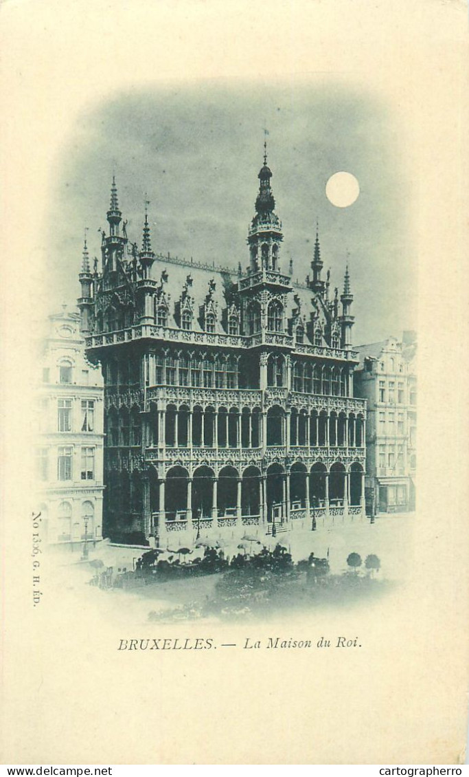 A5848 Bruxelles moonlight maison du roi 1900s