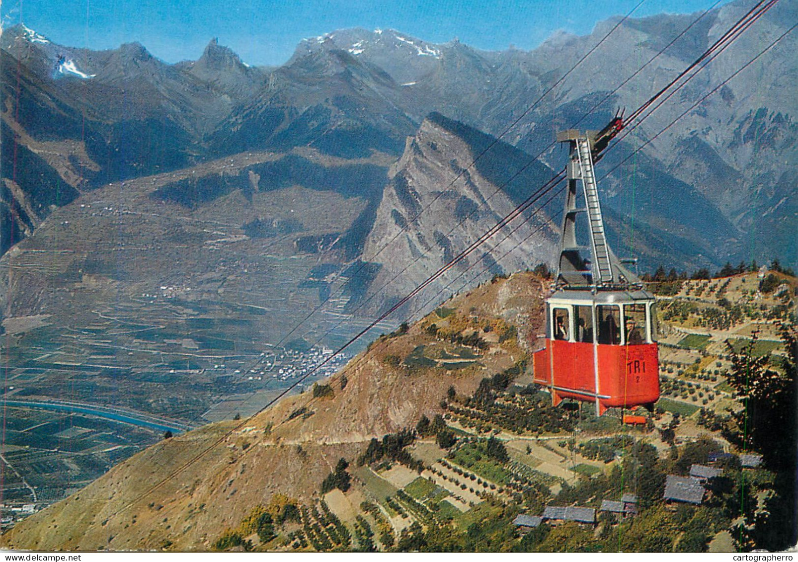 A6177 CPA Riddes Isérables - Cable Car TRI 2 - Valais Switzerland - Seilbahn Cable