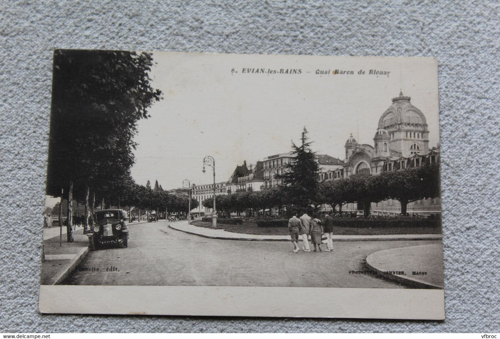 A631, Cpa 1929, Evian les bains, quai baron de Blouay, haute Savoie 74