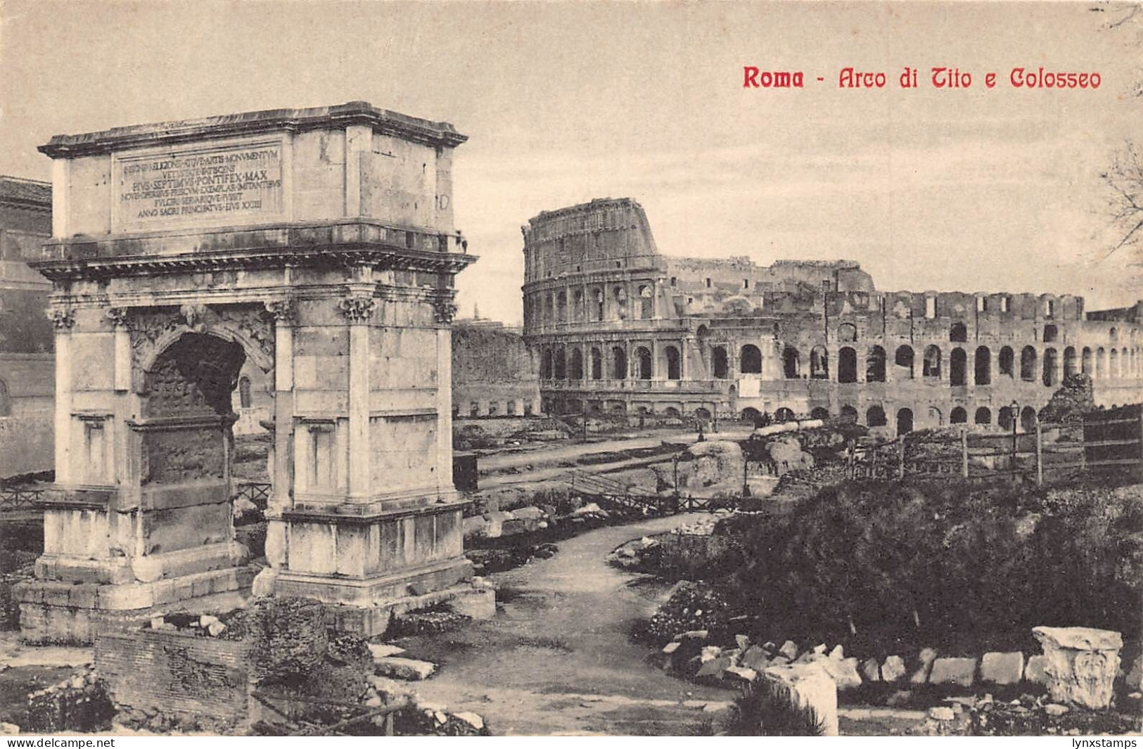 A651 Italy Rome Rome Arco di Tito e Colosseo Colosseum Arch postcard
