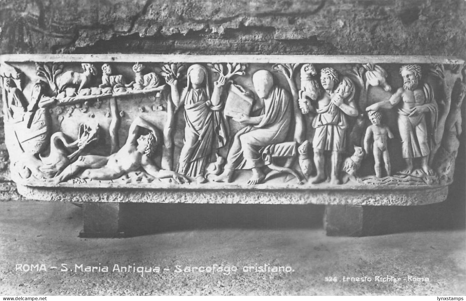 A651 Italy Rome Rome S Maria Antiqua Sarcofago Cristiano vintage postcard