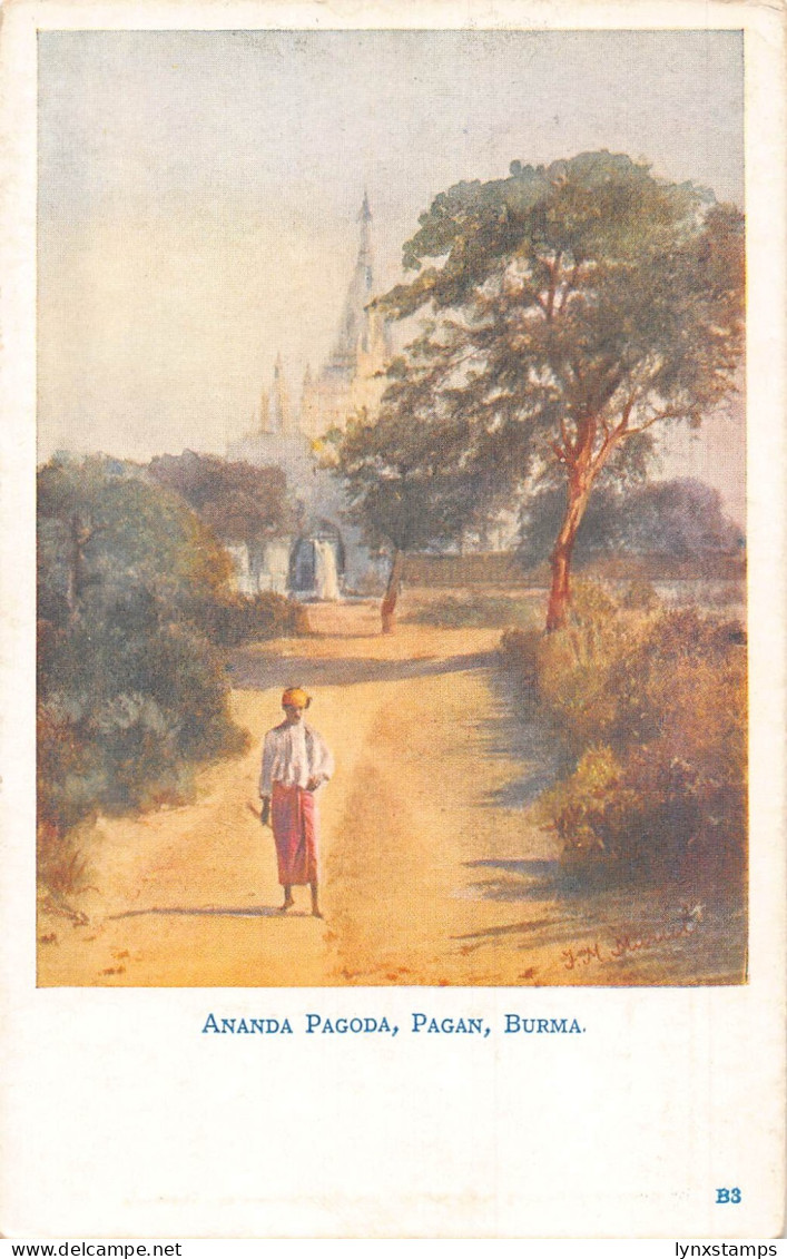 A664 Myanmar Burma Ananda Pagoda vintage postcard