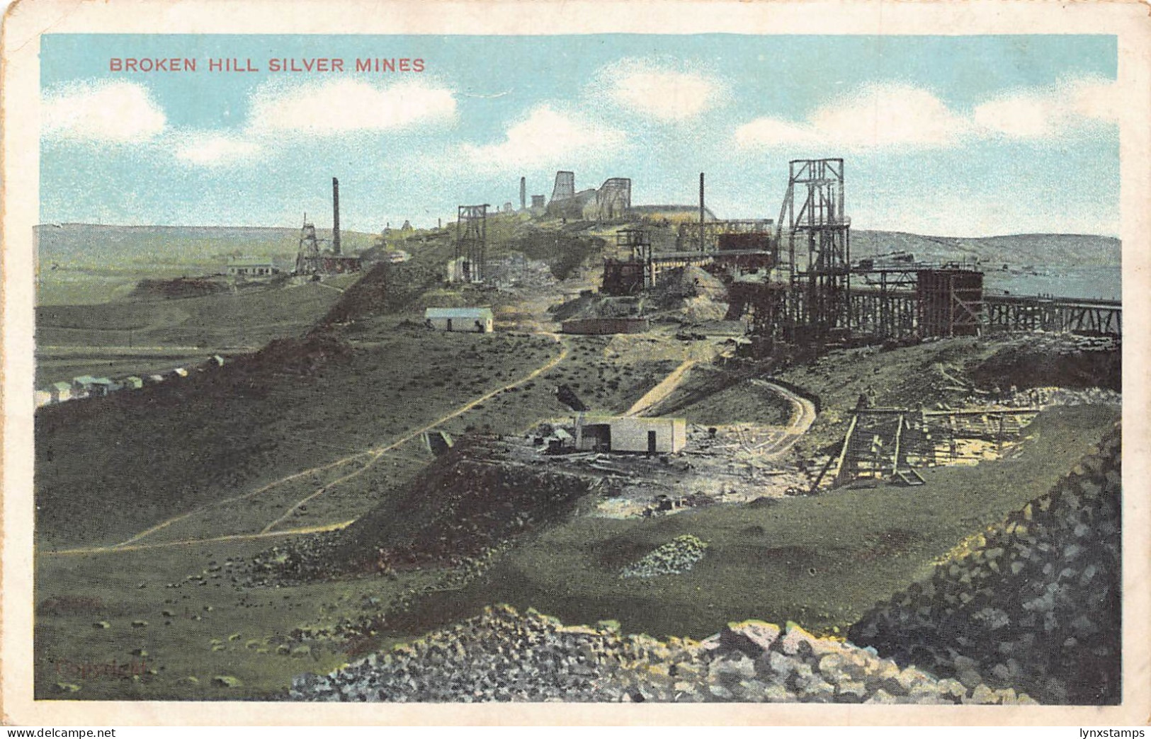 A684 Australia Broken Hill Silver Mines Industrial vintage postcard
