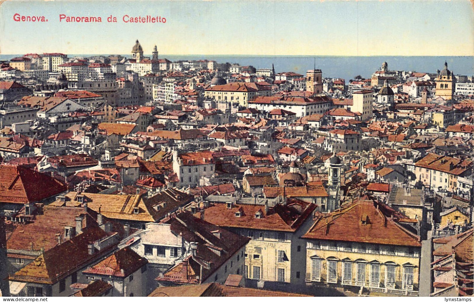 A746 Italy Genova Genoa Panorama da Castelletto vintage postcard