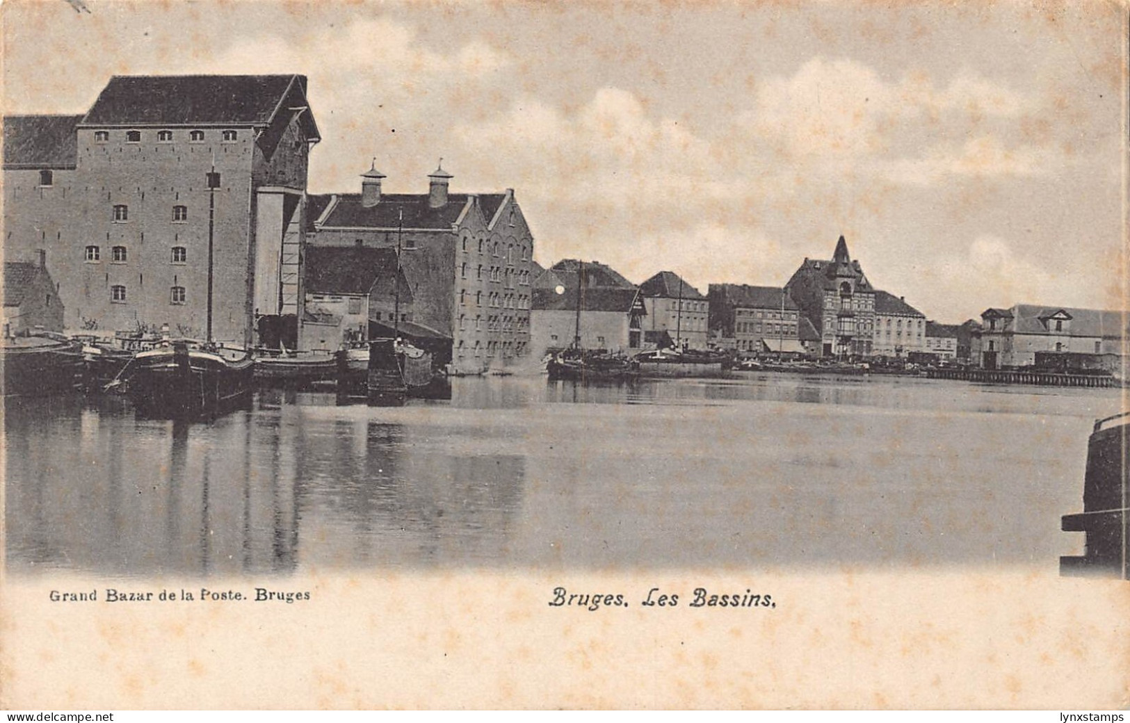 A747 Belgium Bruges Les Bassins vintage postcard