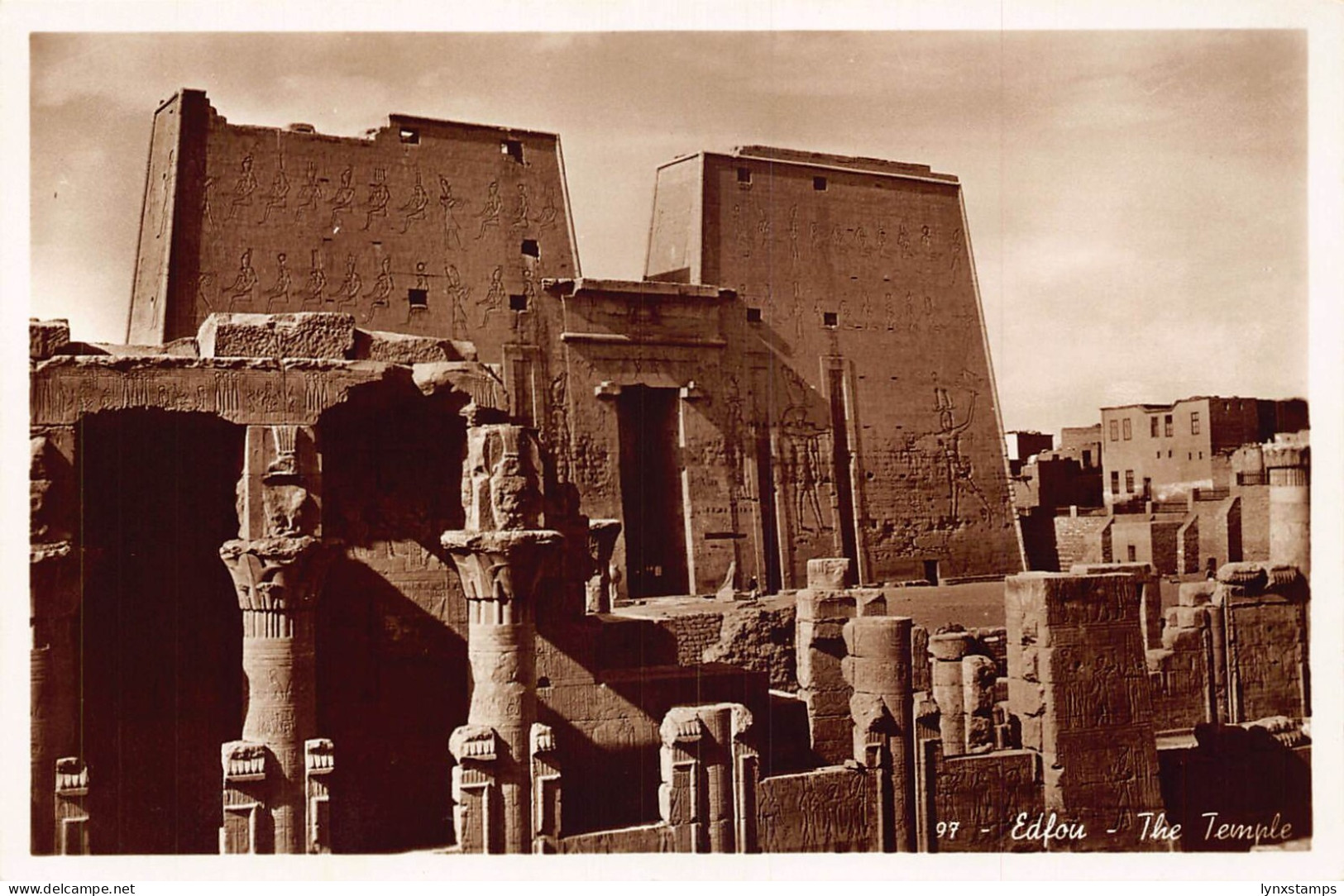 A765 Egypt Edfou The Temple RPPC vintage postcard