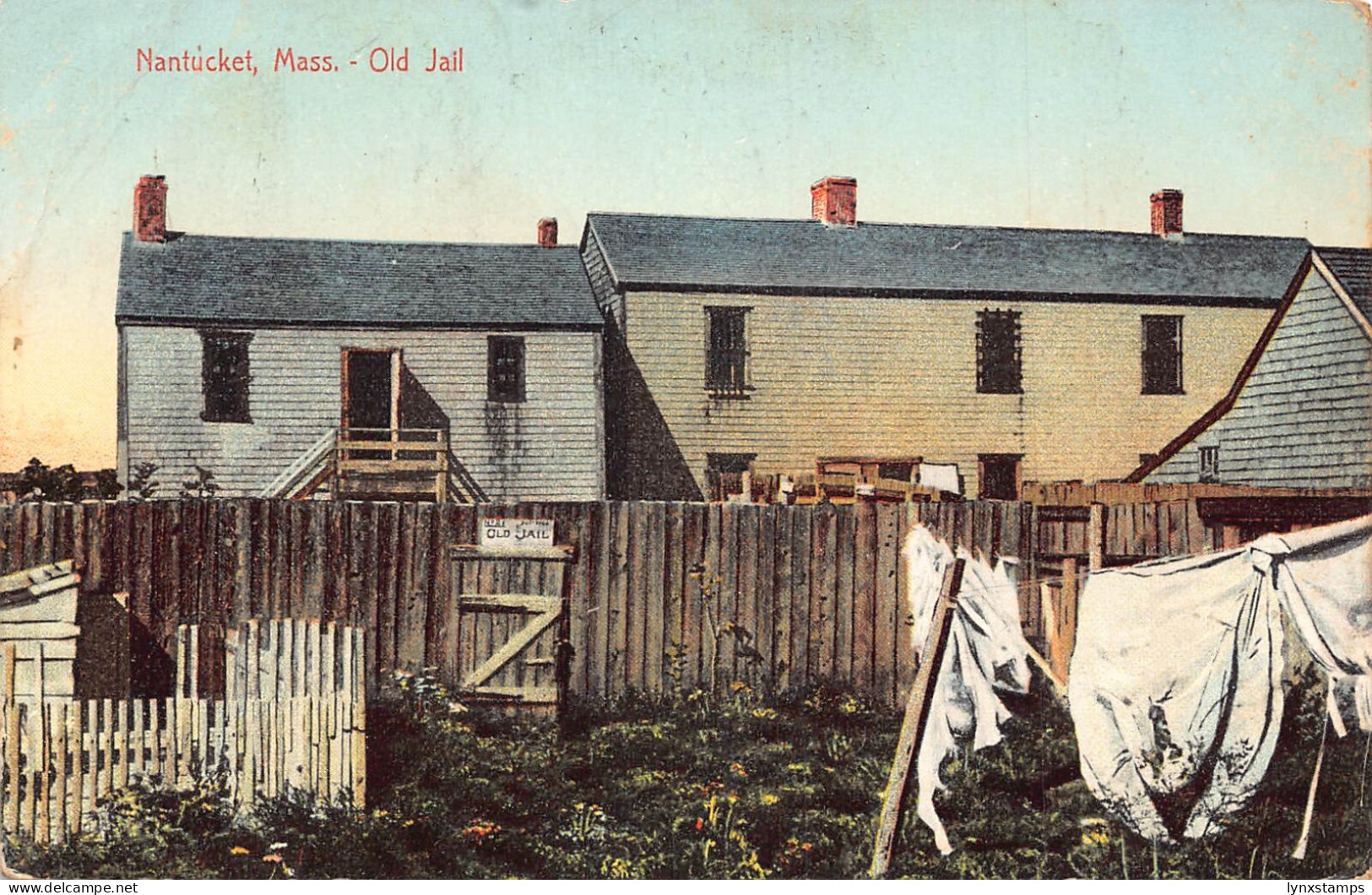 A766 US 1907 Nantucket Massachusetts Old Jail vintage postcard