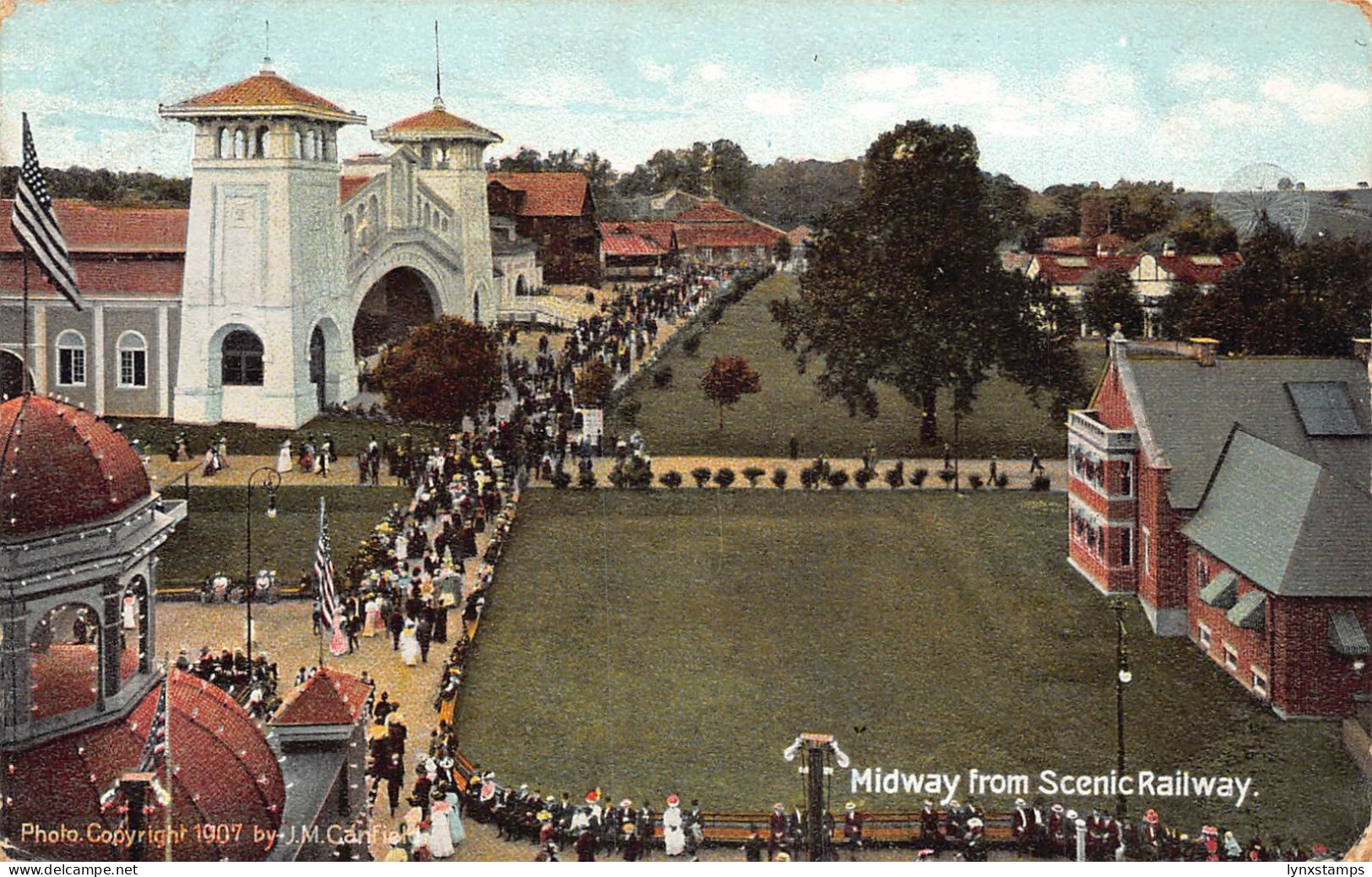 A766 US 1909 Midway from Scenic Railway Willow Grove Park Pennsylvania postcard