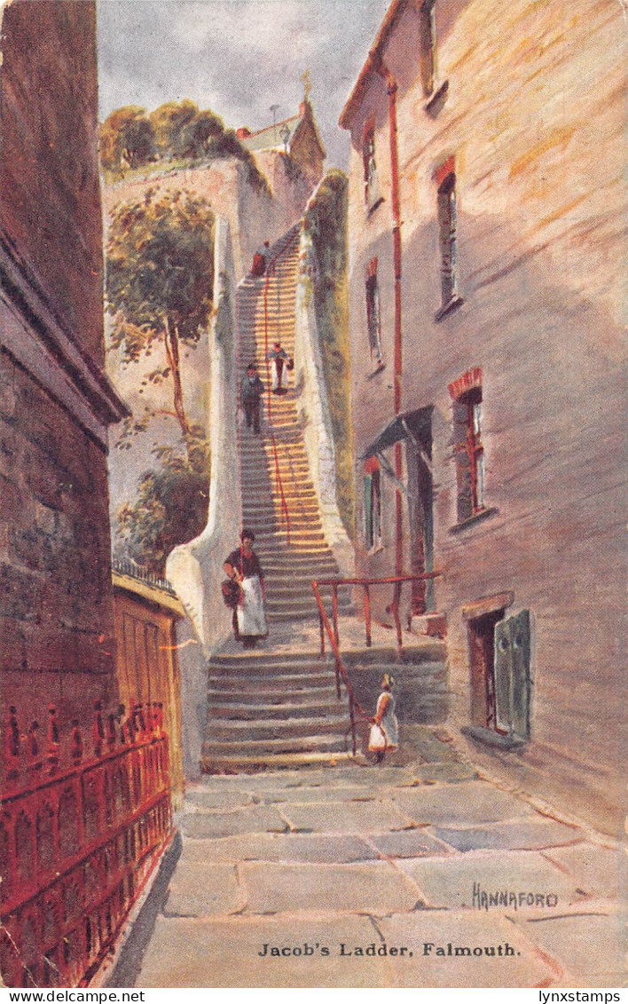 A781 England Jacob's Ladder Falmouth vintage postcard