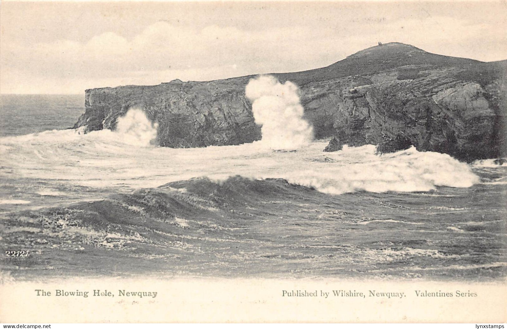 A791 England Newquay Blowing Hole vintage postcard
