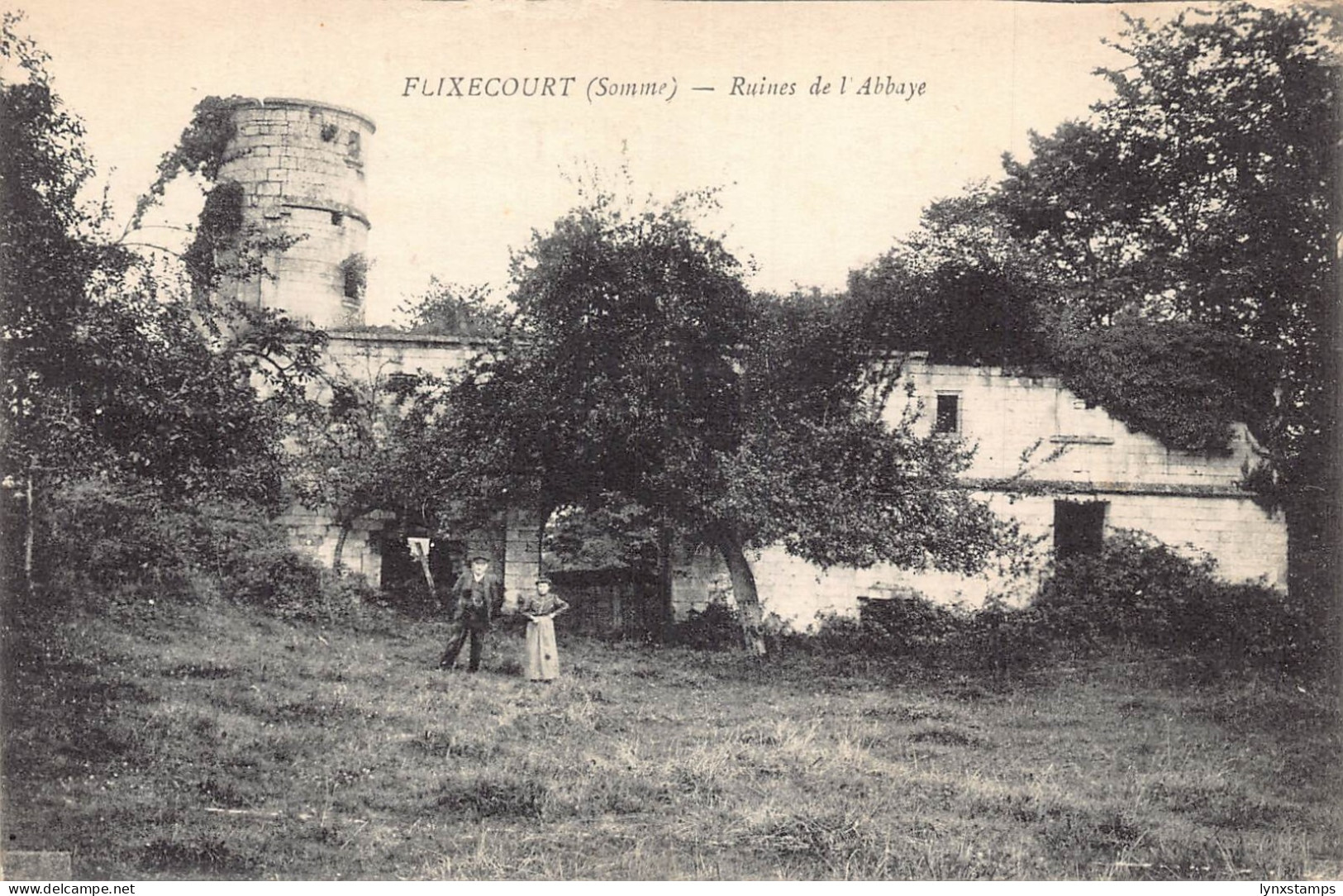 A816 France Flixecourt Ruined de l'Abbaye abbey vintage postcard