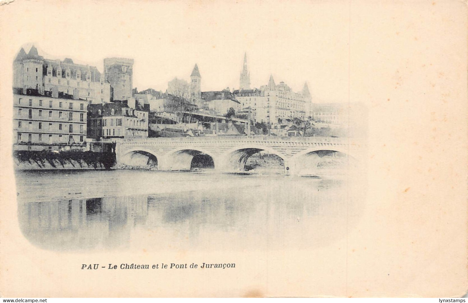 A827 France Pau Chateau et Pont de Jurancon Bridge Castle vintage postcard
