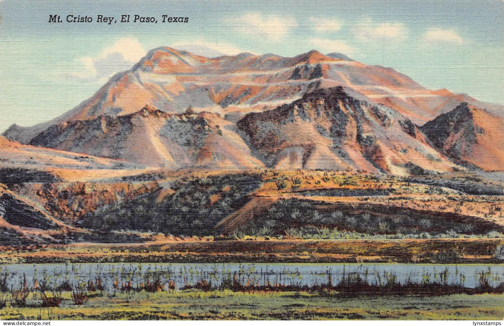 A848 US Mt Cristo Rey El Paso Texas vintage postcard