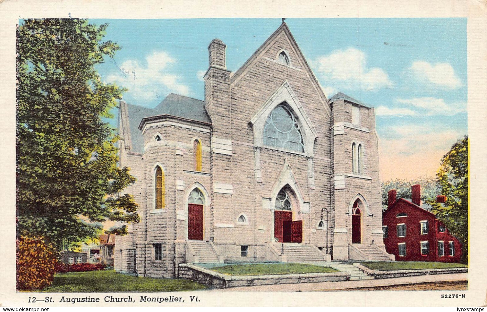 A849 US 1948 Vermont Montpelier St Augustine Church vintage postcard