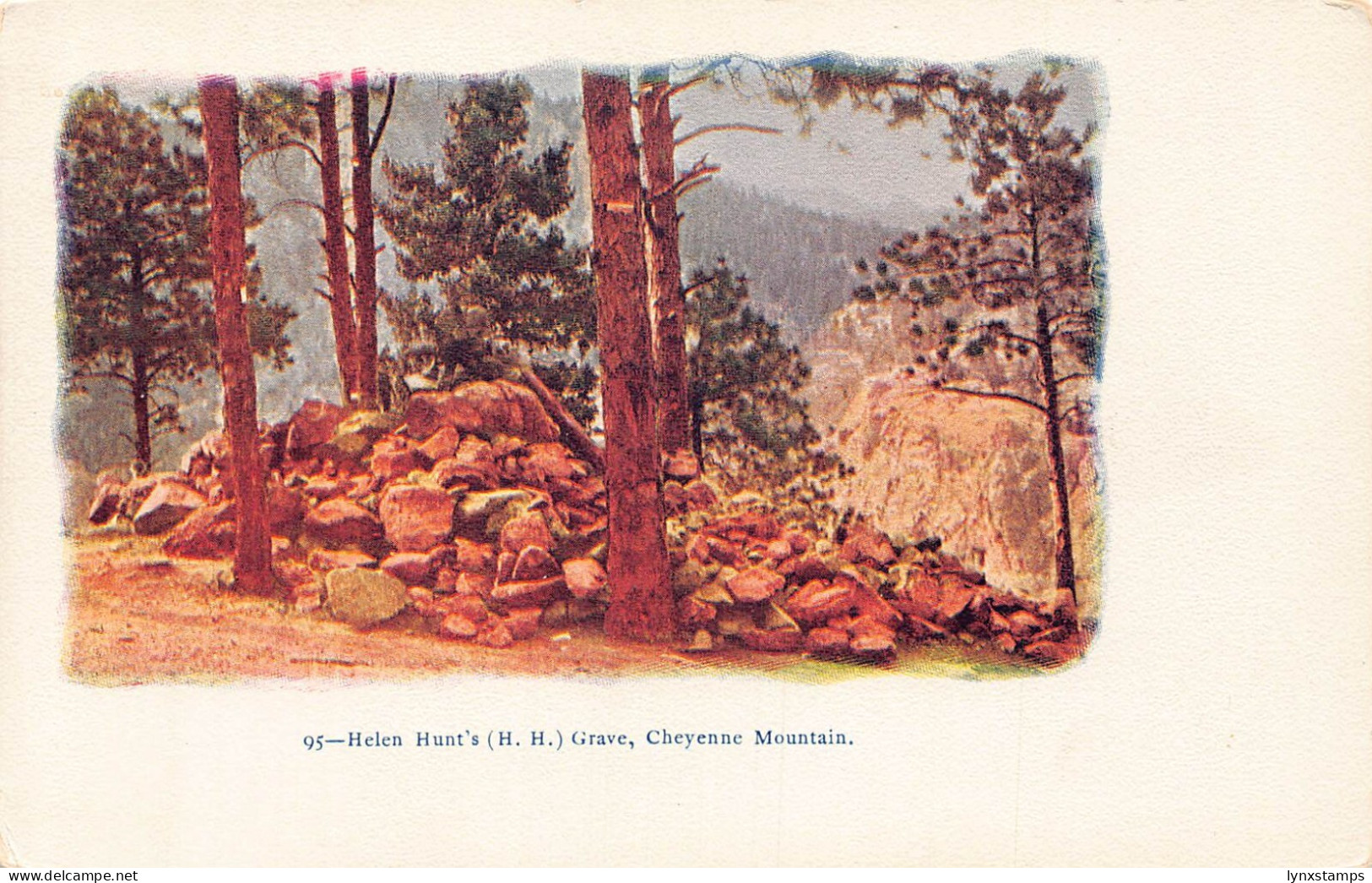 A855 US Helen Hunt's Grave Cheyenne Mountain vintage postcard