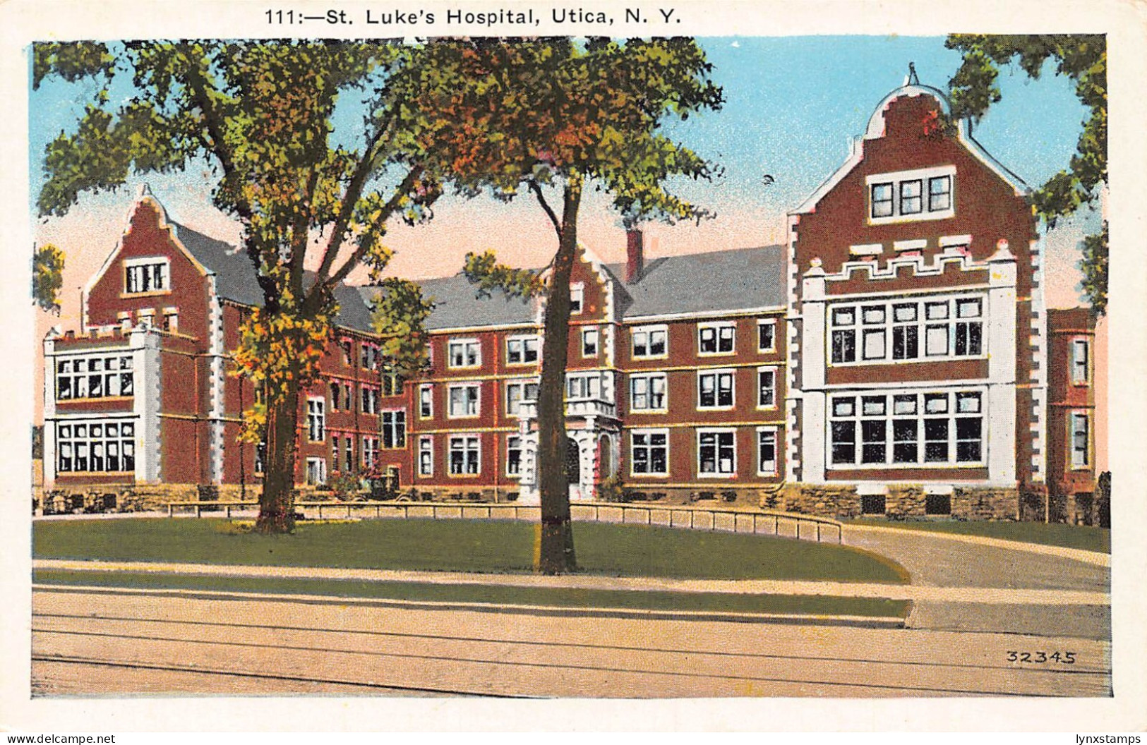 A855 US St Luke's Hospital Utica New York vintage postcard