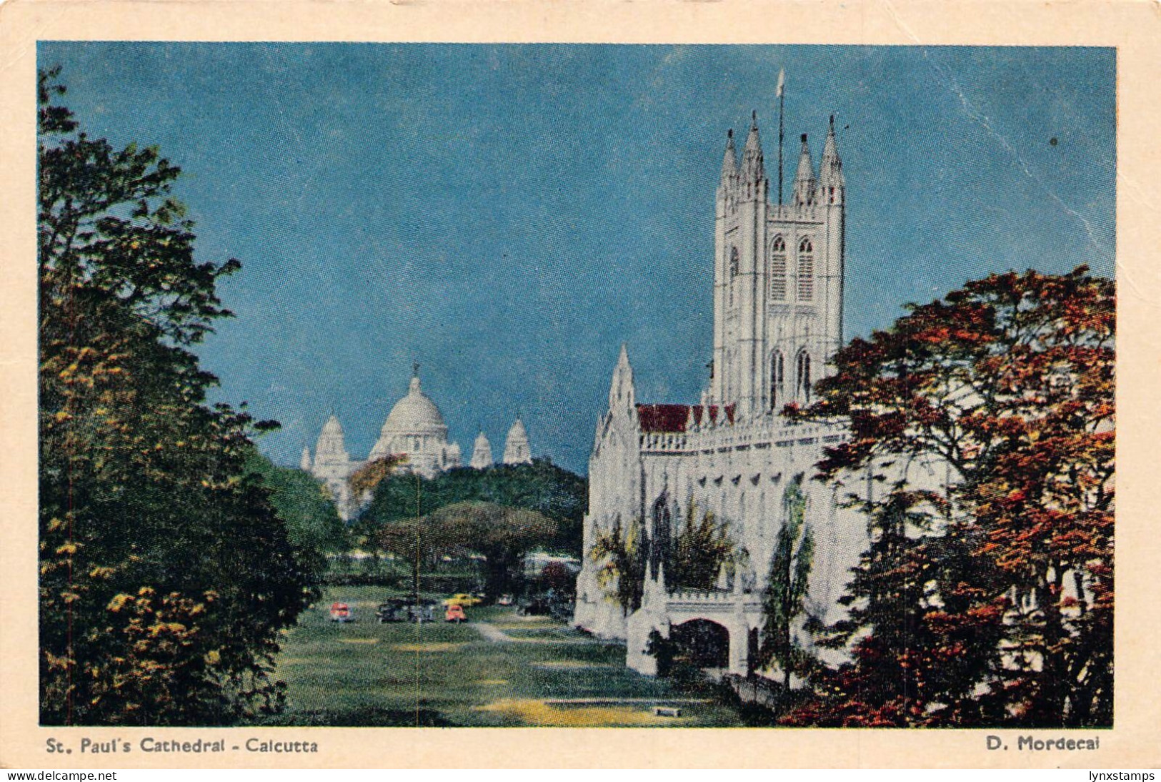 A874 India St Paul's Cathedral Calcutta vintage postcard