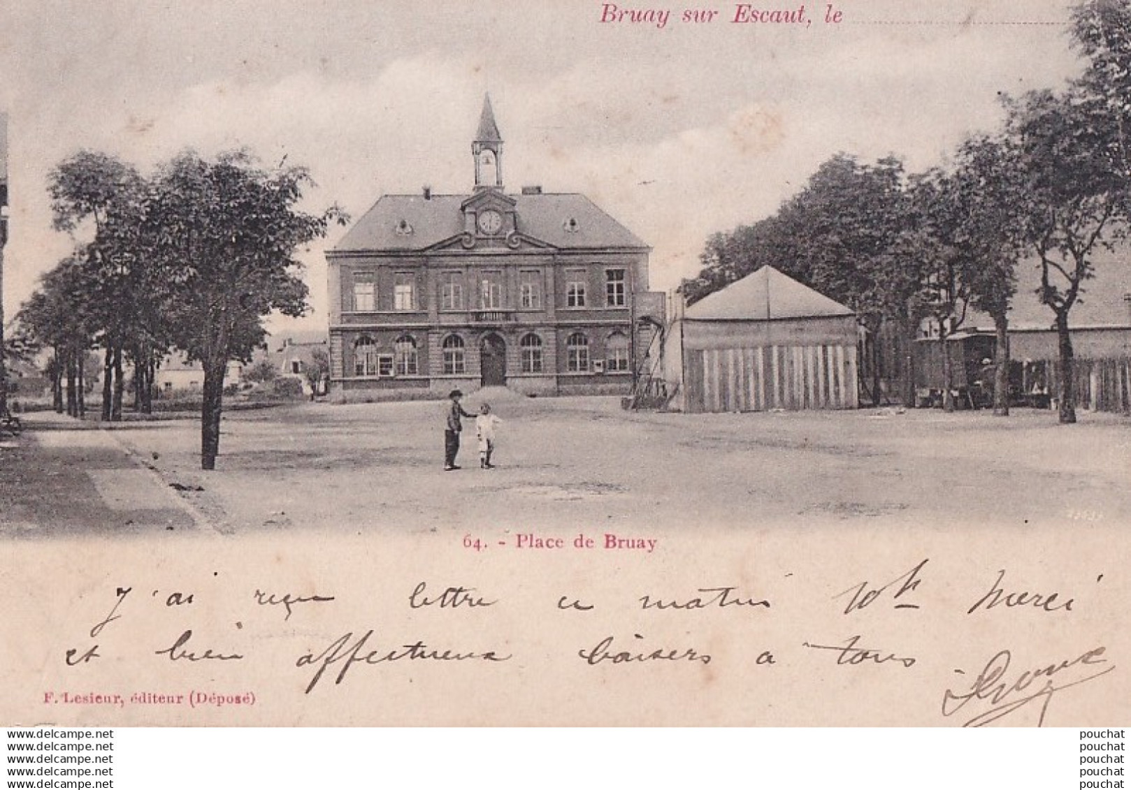 A9-59) BRUAY SUR ESCAUT - NORD - PLACE DU BRUAY  - EN 1905 - ( 2 SCANS )