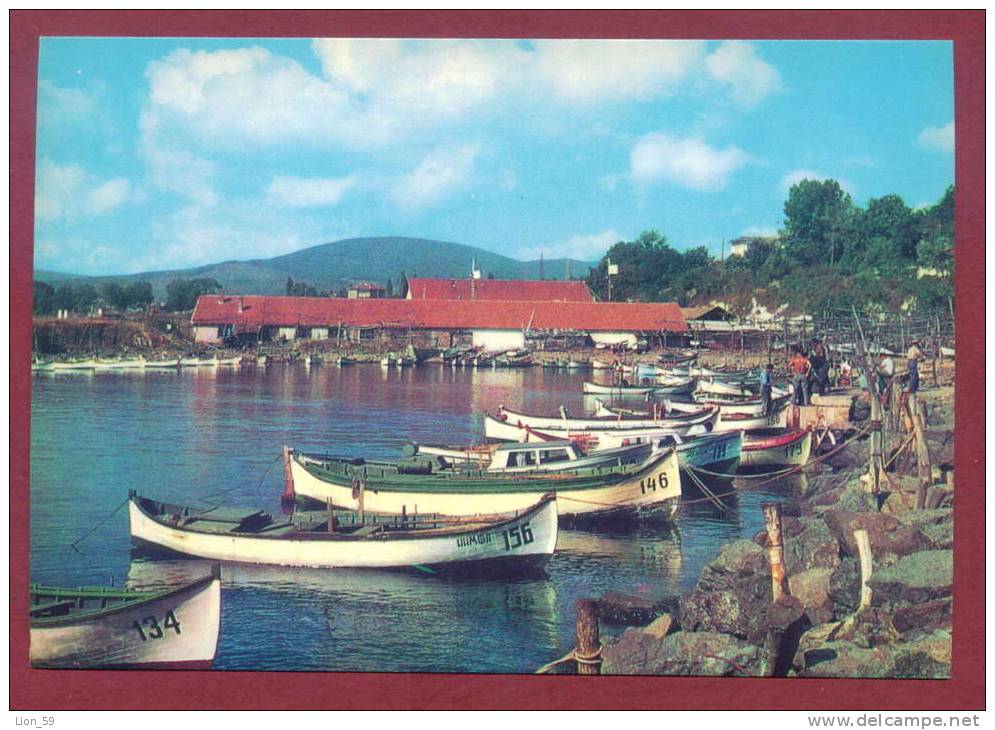 A9180 / MICHURIN Tsarevo Zarewo - 1975 PORT FISH BOAT Fisherman's Wharf - Bulgaria Bulgarie 1975 Publ. "Photoizdat" #