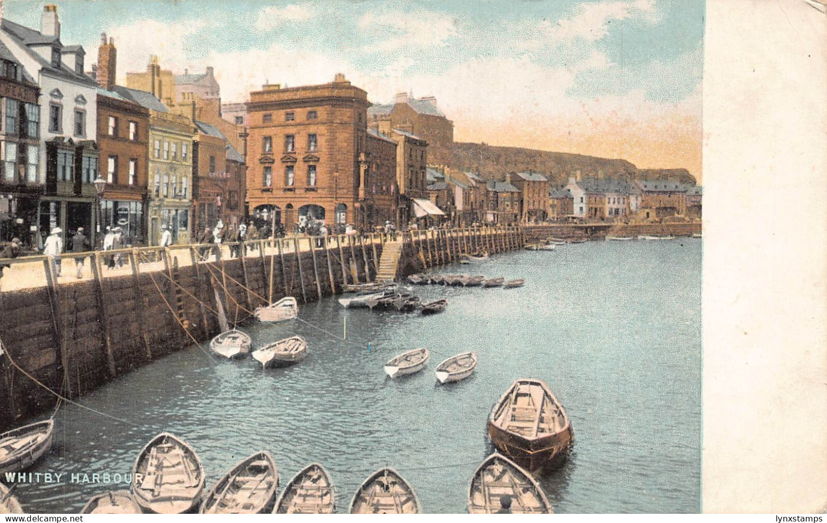 A919 England Whitby Harbour Boats vintage postcard